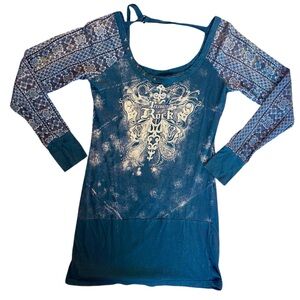 Y2K Treasure Rock Studded Tunic Top